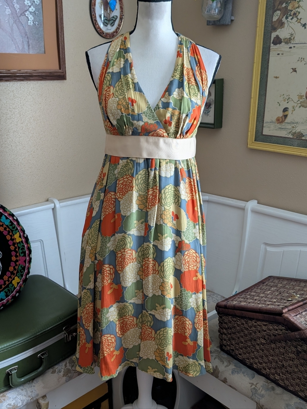 Y2K/2000s Betsey Johnson Silk Floral Midi